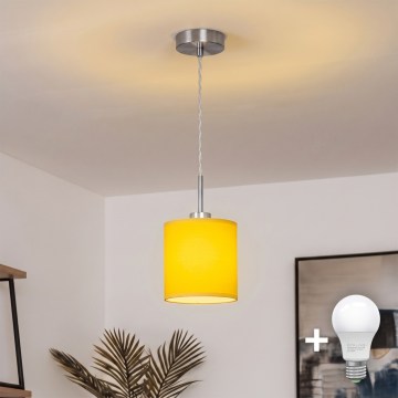 Brilagi - Lampadario LED a sospensione NUBILA 1xE27/60W/230V Ø 14 cm giallo
