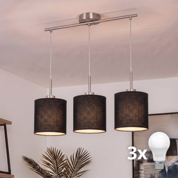 Brilagi - Lampadario LED a sospensione NUBILA 3xE27/60W/230V nero