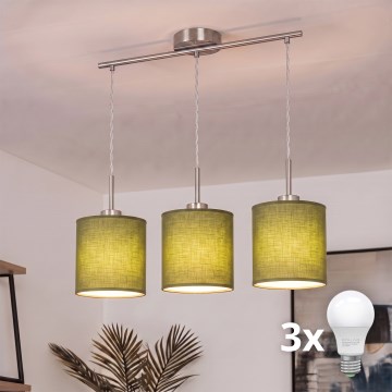 Brilagi - Lampadario LED a sospensione NUBILA 3xE27/60W/230V verde