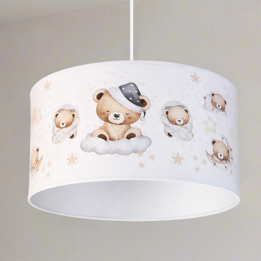 Brilagi - Lampadario LED a sospensione per bambini BOBO 1xE27/60W/230V Ø 35 cm bianco/con orsetti