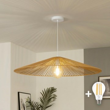 Brilagi - Lampadario LED a sospensione su cavo CERIA BOHO, 1x E27 (max 40W), 230V, Ø 90 cm, marrone