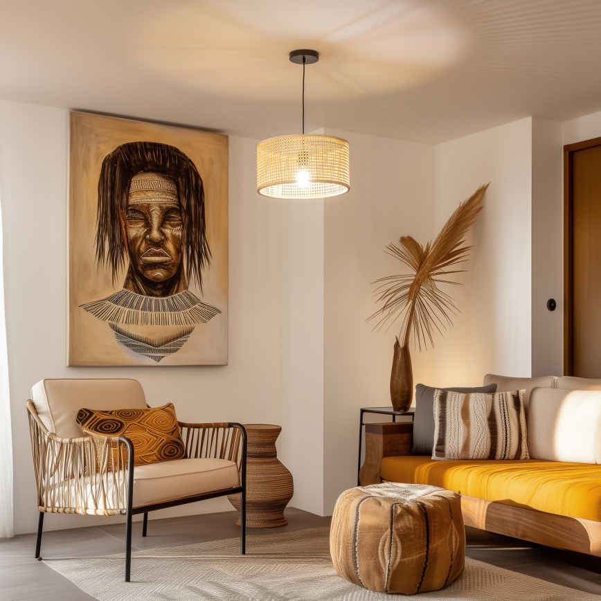 Brilagi - Lampadario LED a sospensione su cavo CERIA BOHO 1xE27/40W/230V Ø 40 cm bambù