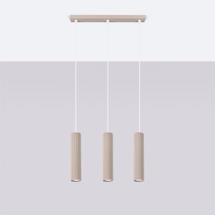 Brilagi - Lampadario LED a sospensione su cavo CRESTO 3xGU10/10W/230V taupe