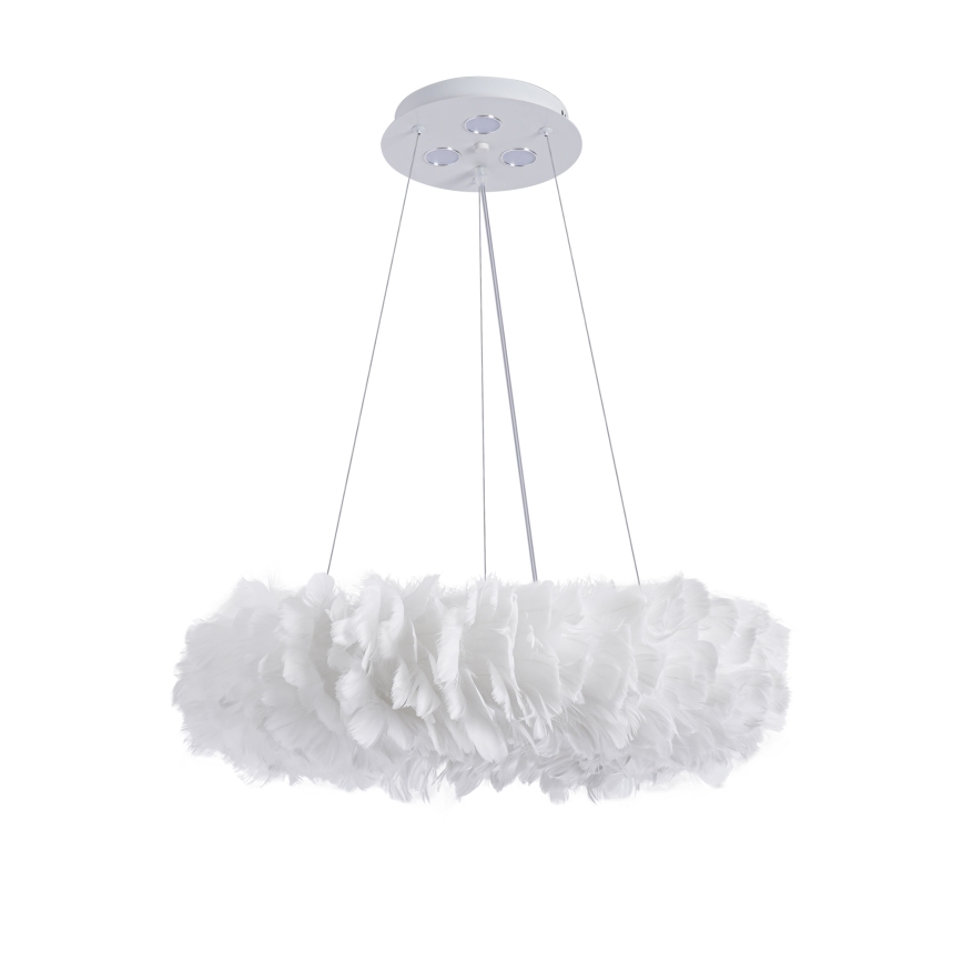 Brilagi - Lampadario LED a sospensione su cavo FEATHER 3xE27/40W/230V + 3xLED/3W Ø 50 cm bianco