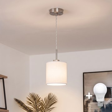 Brilagi - Lampadario LED a sospensione su cavo NUBILA 1xE27/60W/230V Ø 14 cm bianco