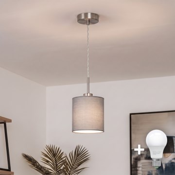 Brilagi - Lampadario LED a sospensione su cavo NUBILA 1xE27/60W/230V Ø 14 cm grigio chiaro
