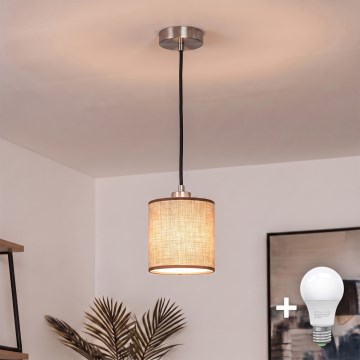 Brilagi - Lampadario LED a sospensione su cavo NUBILA 1xE27/60W/230V Ø 14 cm nero/marrone