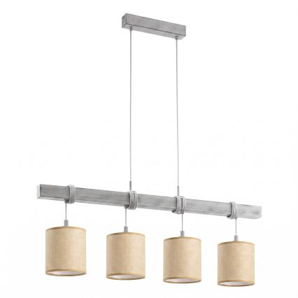 Brilagi - Lampadario LED a sospensione su cavo NUBILA 4xE27/60W/230V grigio/marrone chiaro