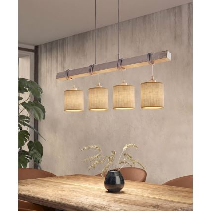 Brilagi - Lampadario LED a sospensione su cavo NUBILA 4xE27/60W/230V grigio/marrone chiaro