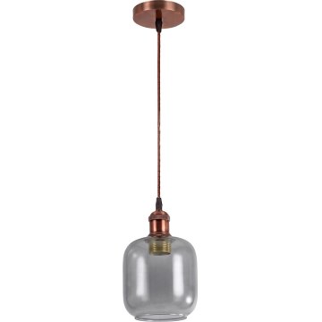 Brilagi - Lampadario LED a sospensione su cavo RETRO GLASS 1xE27/60W/230V Ø 14 cm bianco/grigio fumé