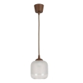 Brilagi - Lampadario LED a sospensione su cavo RETRO GLASS 1xE27/60W/230V Ø 14 cm marrone/bianco