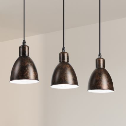 Brilagi - Lampadario LED a sospensione su cavo RIDDY 3xE27/60W/230V rame/patina