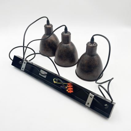 Brilagi - Lampadario LED a sospensione su cavo RIDDY 3xE27/60W/230V rame/patina