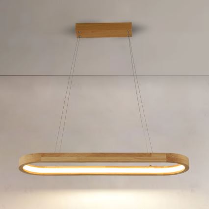 Brilagi - Lampadario LED a sospensione su cavo UMEA WOOD LED/30W/230V 70x20 cm legno di hevea