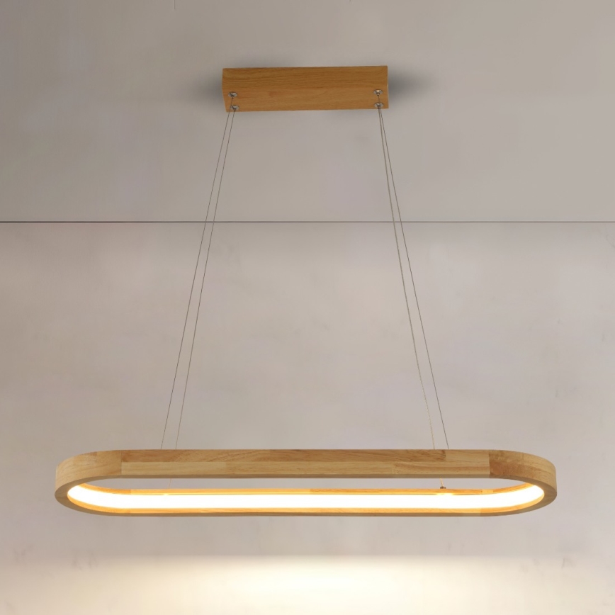 Brilagi - Lampadario LED a sospensione su cavo UMEA WOOD LED/30W/230V 70x20 cm legno di hevea