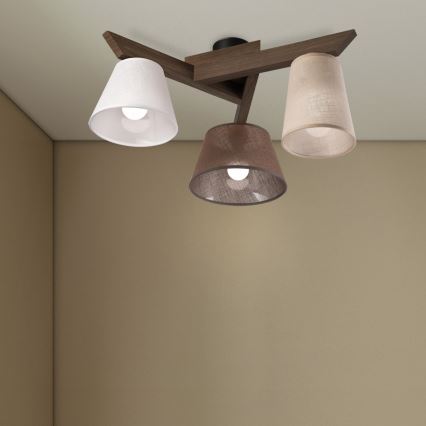 Brilagi - Lampadario LED a plafone ANTHONY 3xE14/40W/230V rovere noce