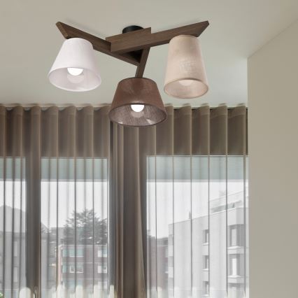 Brilagi - Lampadario LED a plafone ANTHONY 3xE14/40W/230V rovere noce