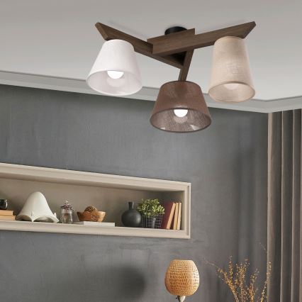 Brilagi - Lampadario LED a plafone ANTHONY 3xE14/40W/230V rovere noce
