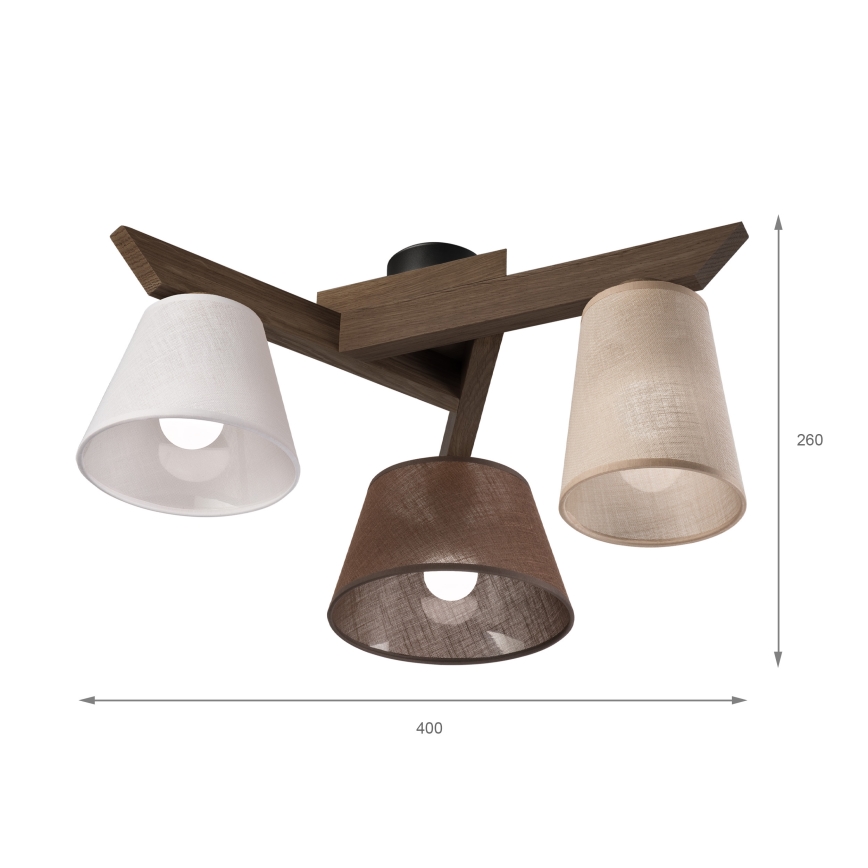 Brilagi - Lampadario LED a plafone ANTHONY 3xE14/40W/230V rovere noce