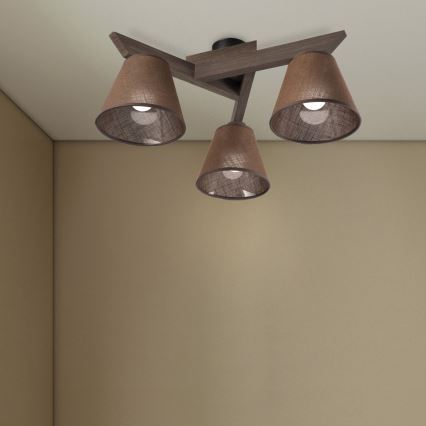 Brilagi - Lampadario LED a plafone ANTHONY 3xE14/40W/230V rovere noce/marrone