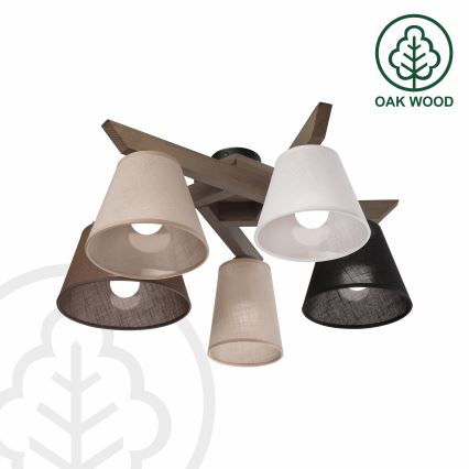 Brilagi - Lampadario LED a plafone ANTHONY 5xE14/40W/230V rovere noce