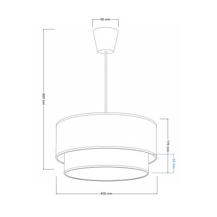 Brilagi - Lampada a sospensione LED per bambini BOBO 1xE27/60W/230V diam. 40 cm crema/rosa/coniglietti