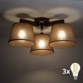 BRILAGI - Lampadario LED da soffitto a montaggio superficiale LATTE 3xE27/15W/230V pino/marrone