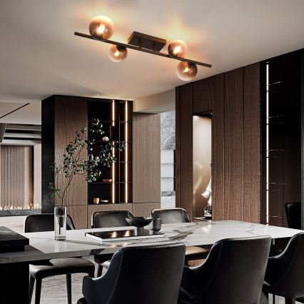 Brilagi - Lampadario LED da soffitto a montaggio superficiale MILLA 4xG9/3W/230V marrone/marrone fumé
