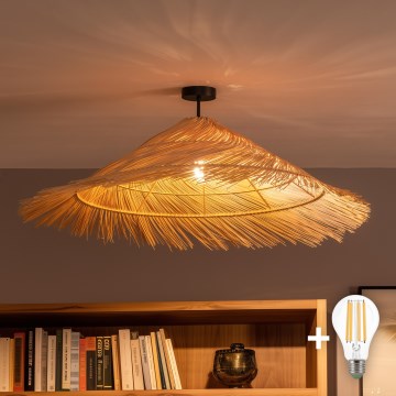 Brilagi - Lampadario LED da soffitto CERIA BOHO 1xE27/60W/230V Ø 100 cm nero/beige