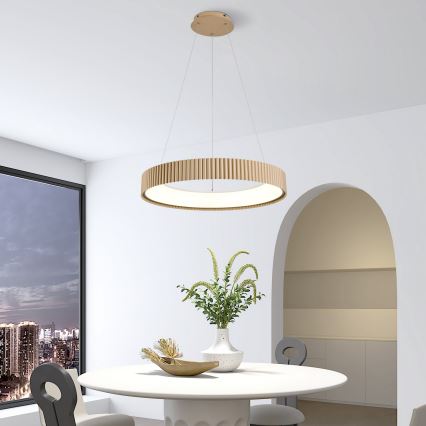 Brilagi - Lampadario LED dimmerabile a cavo FALCON MODERN LED/54W/230V 3000-6500K Ø 60 cm beige + telecomando
