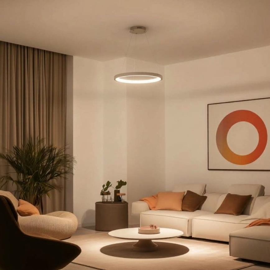 BRILAGI - Lampadario dimmerabile sospeso a cavo FALCON SLIM LED/42W/230V 3000-6500K Ø 50 cm beige + telecomando