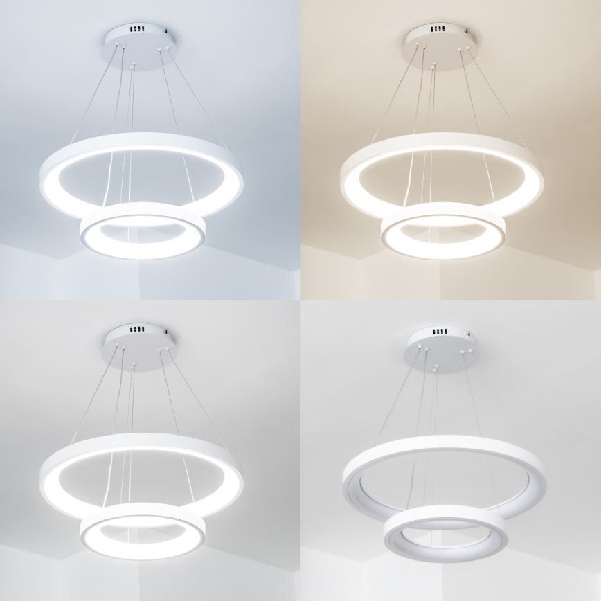 Brilagi - Lampadario LED dimmerabile a sospensione con cavo FALCON SLIM LED/68W/230V 3000-6500K Ø 50 cm bianco + telecomando