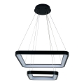 Brilagi - Lampadario LED dimmerabile a sospensione con cavo FALCON SLIM LED/78W/230V 3000-6500K 50x50 cm nero + telecomando