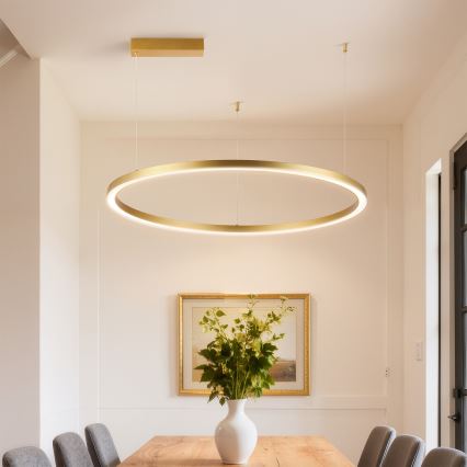 Brilagi - Lampadario LED dimmerabile sospeso su cavo PORTOFINO LED/60W/230V 3000-6000K Ø 80 cm dorato + telecomando