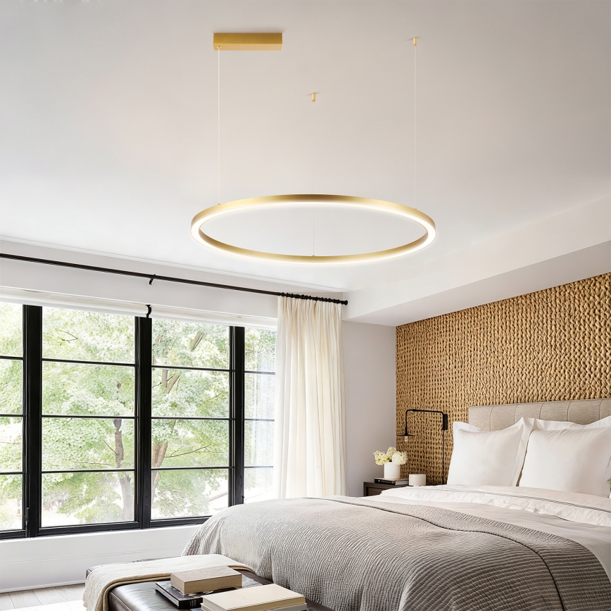 Brilagi - Lampadario LED dimmerabile sospeso su cavo PORTOFINO LED/60W/230V 3000-6000K Ø 80 cm dorato + telecomando