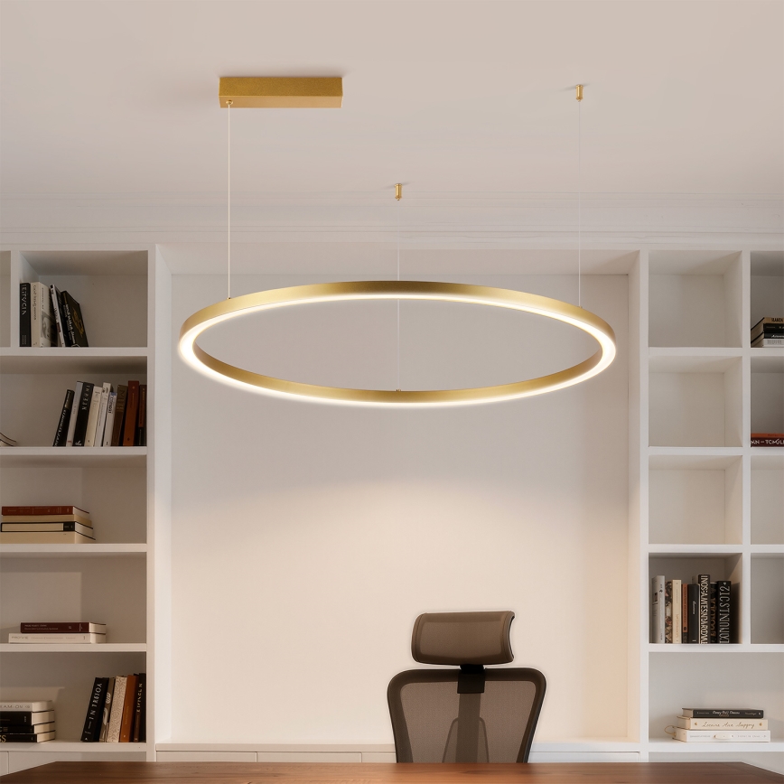 Brilagi - Lampadario LED dimmerabile sospeso su cavo PORTOFINO LED/60W/230V 3000-6000K Ø 80 cm dorato + telecomando