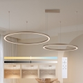 Brilagi - Lampadario LED dimmerabile a sospensione con cavo PORTOFINO LED/98W/230V 3000-6000K beige + telecomando