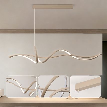 BRILAGI - Lampadario LED dimmerabile su cavo SIGNATURE LED/55W/230V 3000-6000K 120x23 cm beige + telecomando
