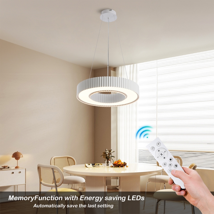Brilagi - Lampadario dimmerabile a sospensione con cavo LUMIX LED/48W/230V 3000-6000K bianco Ø 50 cm + telecomando