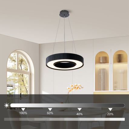 Brilagi - Lampadario LED dimmerabile su cavo LUMIX LED/48W/230V 3000-6000K nero Ø 50 cm + telecomando