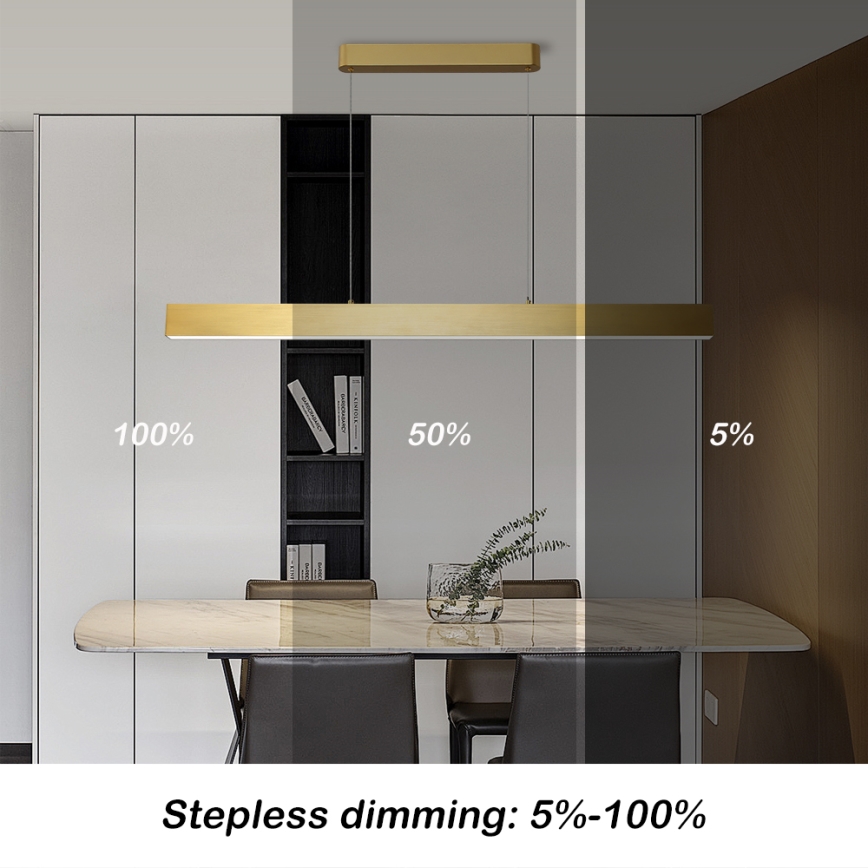 Brilagi - Lampadario a sospensione con filo LED dimmerabile SLEEKLINE SMART LED/40W/230V 3000-6000K Wi-Fi Tuya oro + telecomando