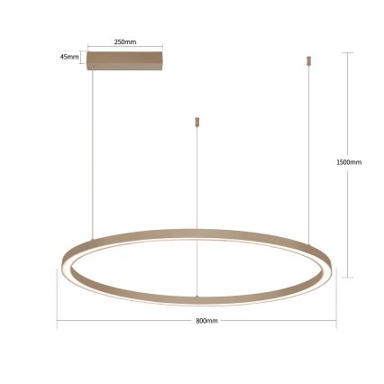 BRILAGI - Lampadario dimmerabile a sospensione su cavo PORTOFINO LED/60W/230V 3000-6000K Ø 80 cm beige + telecomando