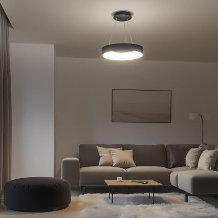 Brilagi - Lampadario LED Dimmerabile su corda FALCON LED/80W/230V 3000-6500K nero + telecomando