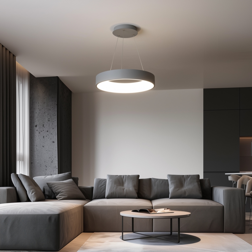 Brilagi - Lampadario LED Dimmerabile su corda FALCON LED/80W/230V 3000-6500K grigio + telecomando