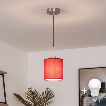 Brilagi - Lampadario LED NUBILA a sospensione con cavo 1xE27/60W/230V Ø 14 cm rosso