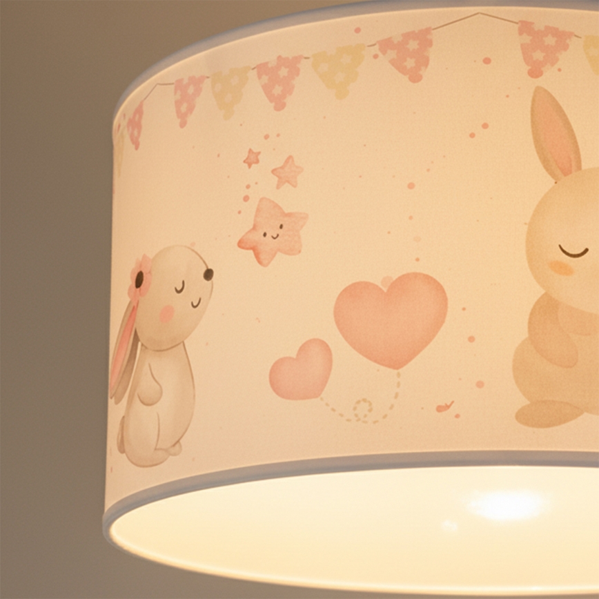 Brilagi - Lampadario LED per bambini a cavo BOBO 1xE27/60W/230V Ø 35 cm bianco/animaletti