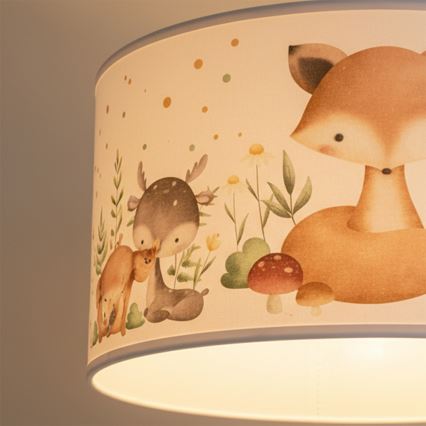 Brilagi - Lampadario LED per bambini a sospensione con cavo BOBO 1xE27/60W/230V Ø 35 cm bianco/animaletti