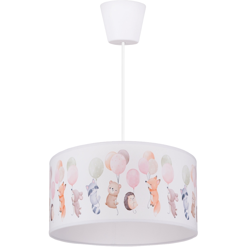 Brilagi - Lampadario LED per bambini a sospensione con cavo BOBO 1xE27/60W/230V Ø 35 cm bianco/motivo animali