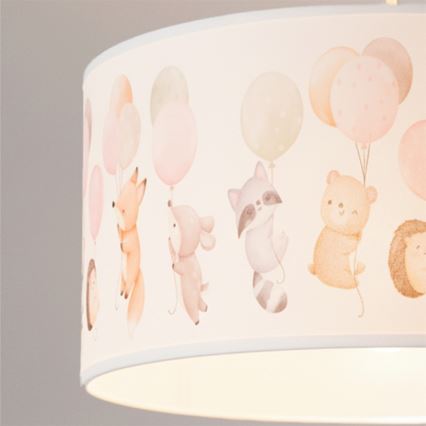 Brilagi - Lampadario LED per bambini a sospensione con cavo BOBO 1xE27/60W/230V Ø 35 cm bianco/motivo animali