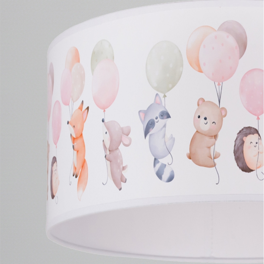Brilagi - Lampadario LED per bambini a sospensione con cavo BOBO 1xE27/60W/230V Ø 35 cm bianco/motivo animali